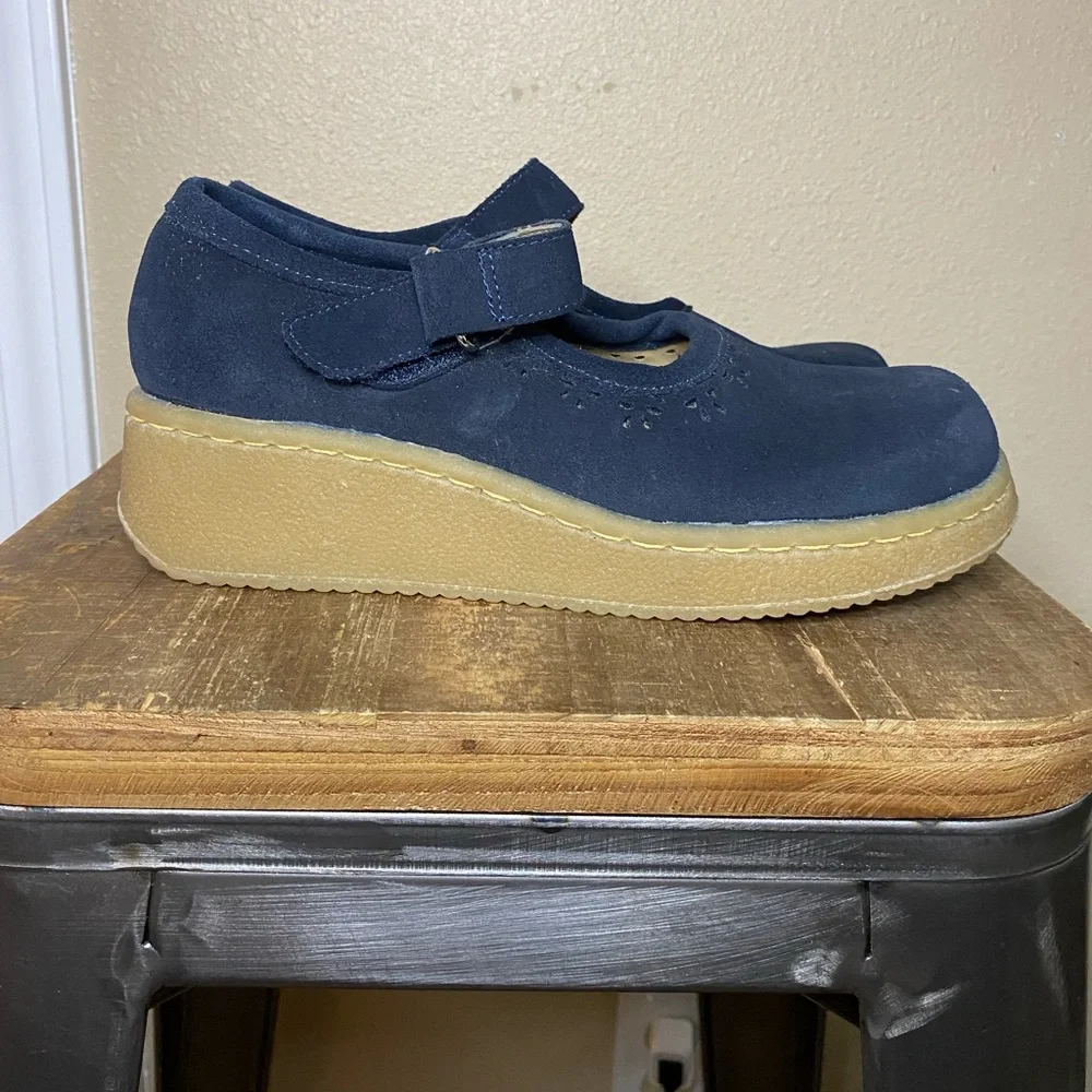 Mary Jane Navy Black Platform Mary Janes